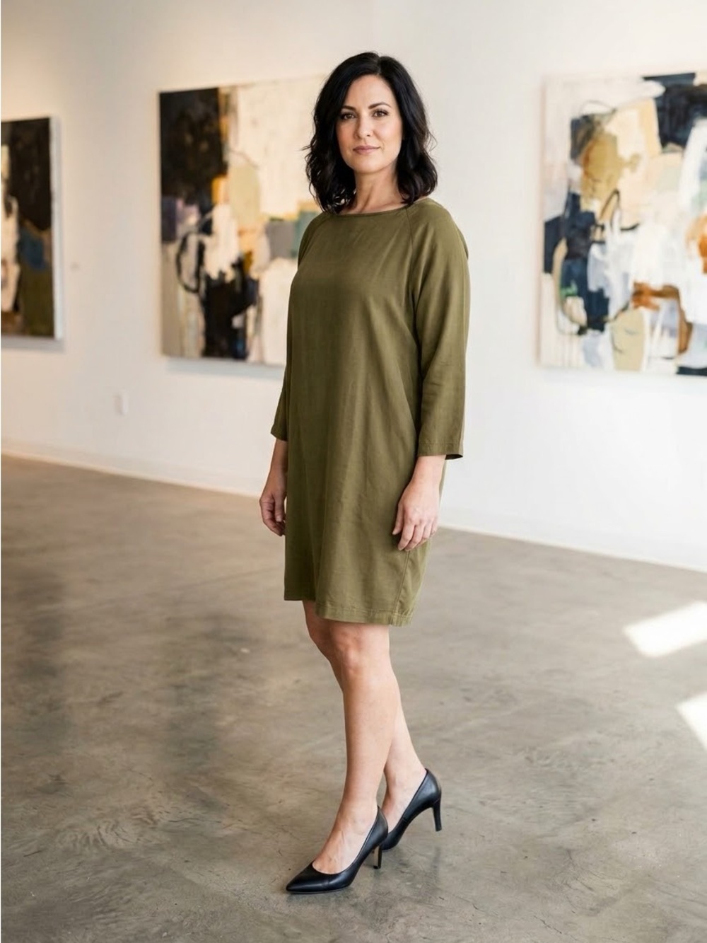 Blaque Label Olive Shift Dress with Pockets